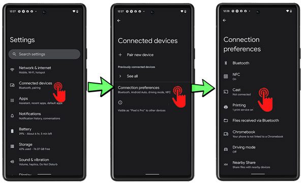 Google Pixel Mobiles Screen Mirroring Setting